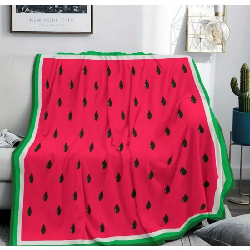 

Креативное одеяло с принтом арбуза, идеально подходит для дивана, кровати, офиса, кемпинга. | Всесезонный подарок