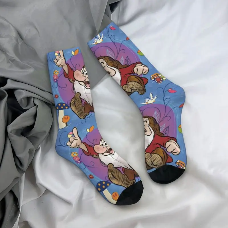 Custom Snow White And The Seven Dwarfs Mens Crew Socks Unisex Novelty Spring Summer Autumn Winter Dress Socks