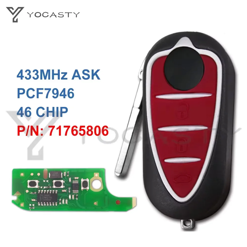

YOCASTY 433MHz ID46 Flip Folding Remote Car Key For Alfa 2010-2016 Romeo Giulietta chiave Delphi/Marelli Sytem