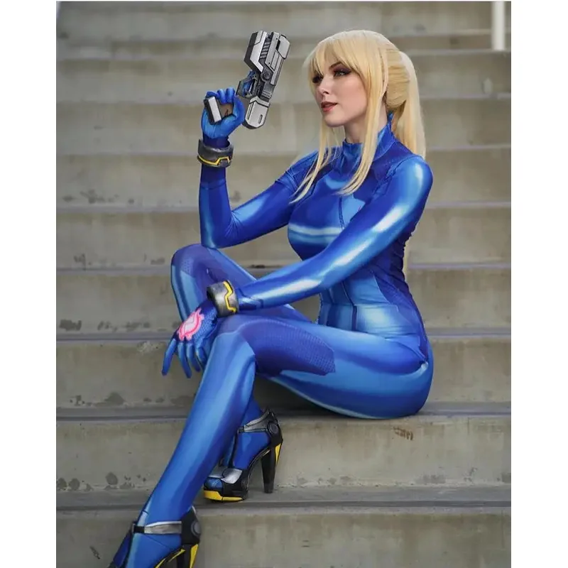 2025 Nieuwe Nieuwste Cosplay Kostuum Spel Samus Nul Aran Superheld Kostuums Halloween Party Zentai Bodysuit Volwassenen K abc