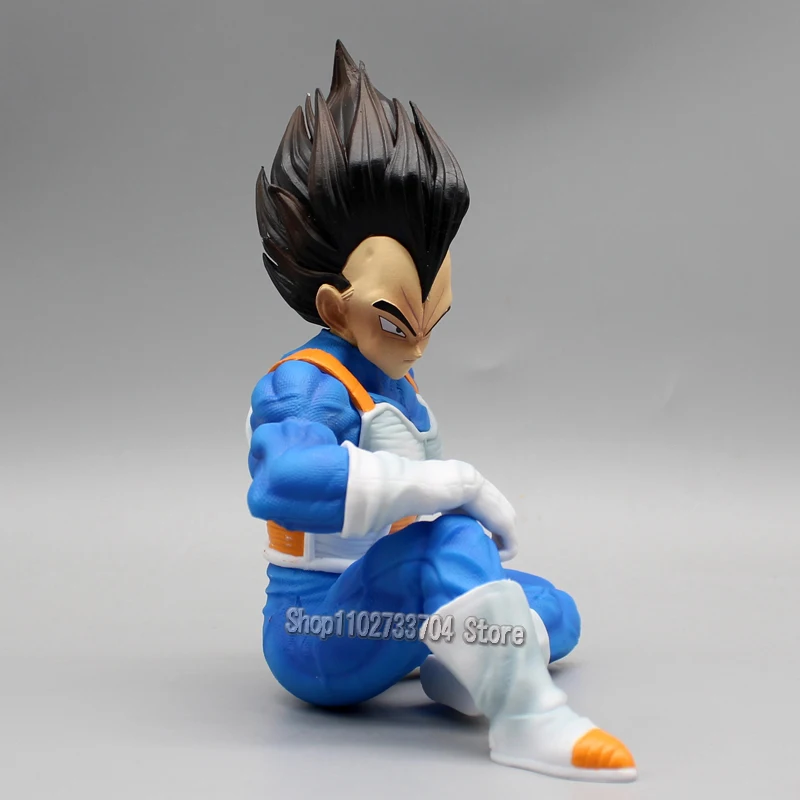 In Stock 16cm Vegeta Dragon Ball Figures GK Vegeta IV Action Figure Sitting Position Spacesuit Super Saiyan Anime PVC Model Toys