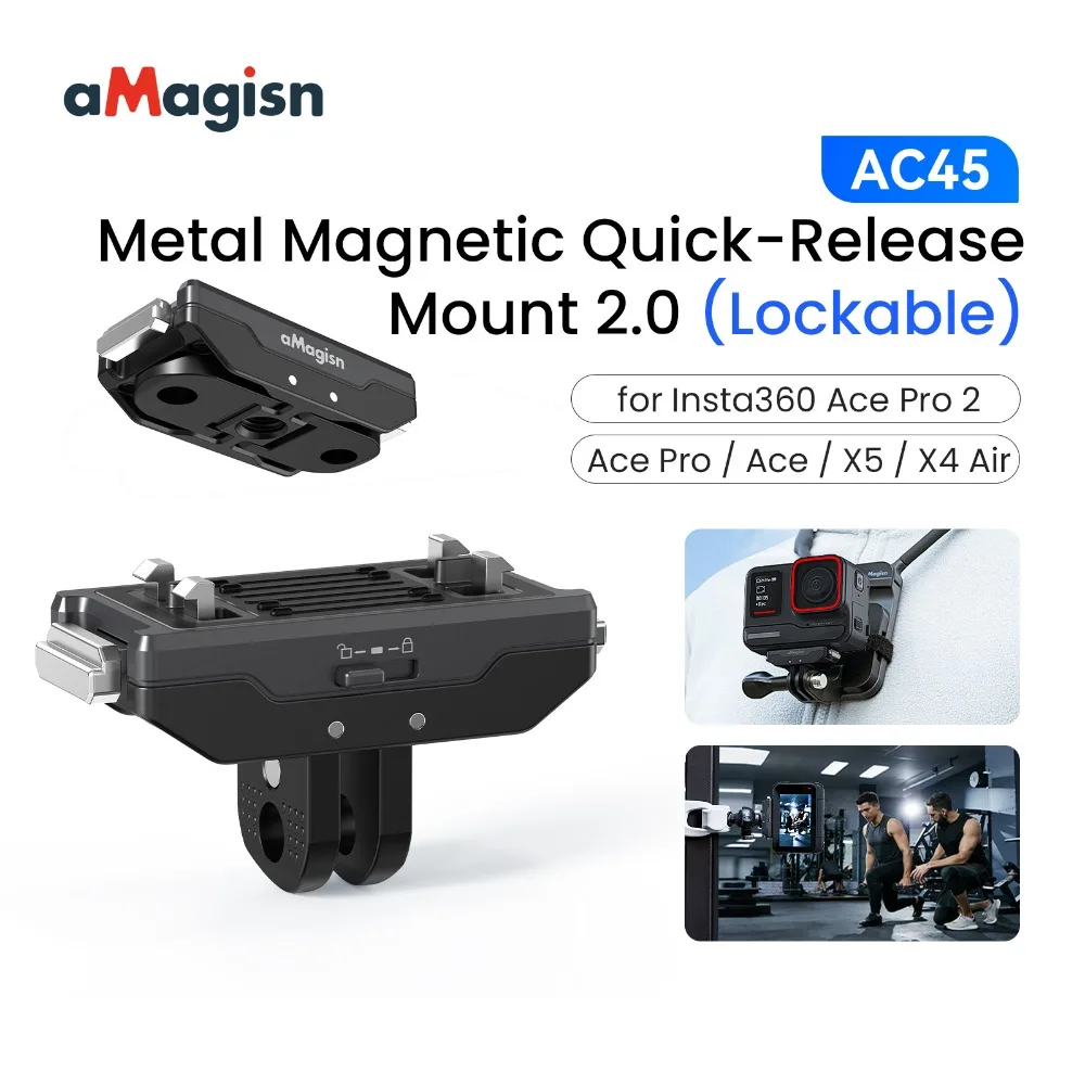 aMagisn Quick Release Mount with Safety Lock For Insta360 Ac