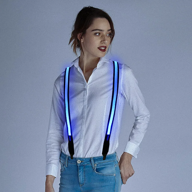 

Luminous Men's Led Suspenders Bow Tie Perfect Music Bar Suspenders Illuminated Led Festival Costume Party Performance Props