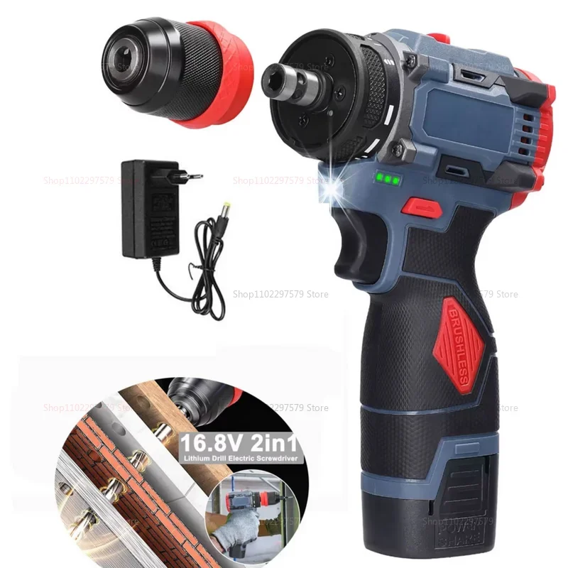 

Lithium Brushless Drill and Electric Screwdriver 2-in-1 Multi-Function Power Tool for Home Furniture Appliance Installation