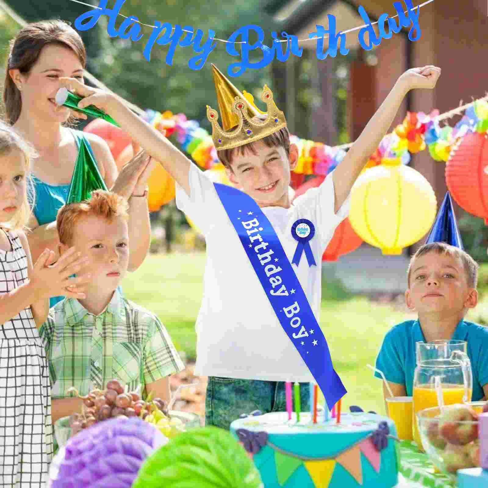 4 Pcs Caps for Men Birthday Party Suit Banner Sash Headgear Boys Kit Baby