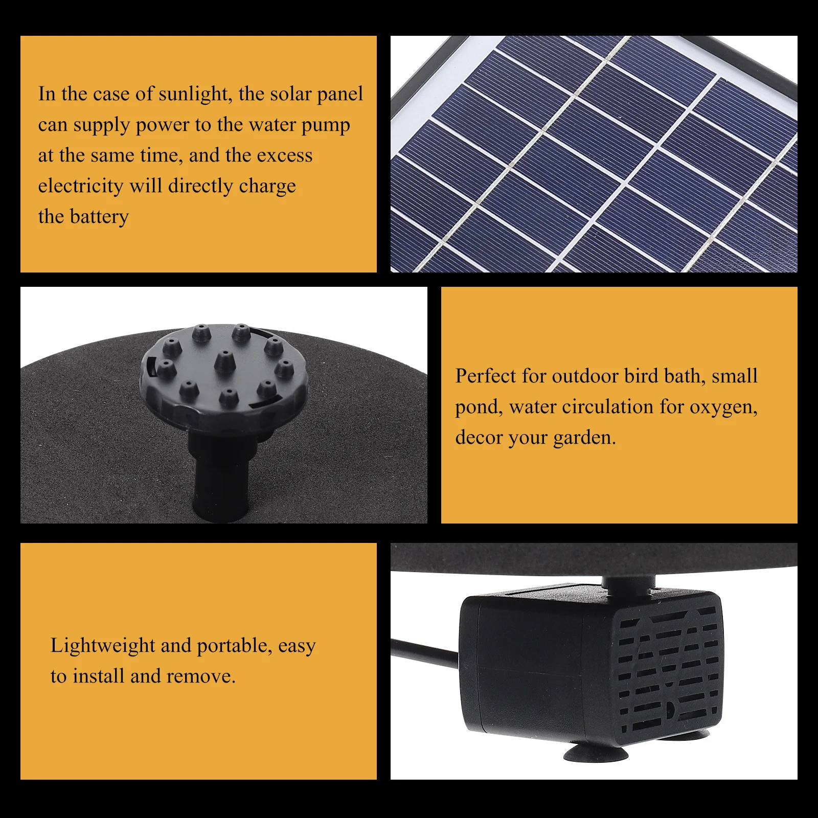 

1Set Solar Pond Fountain Multi-Purpose Solar Pump Outdoor Garden Fountain Pump Garden Pond Decoration