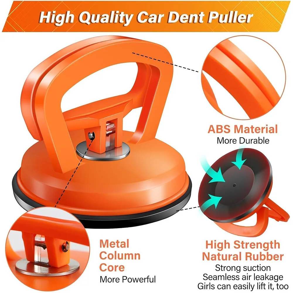 

Powerful Car Dent Puller Kit, Suction Cup Handle Lifter & PDR Tool for Auto Body, Glass, Tiles, Mirror - Paintless Dent Remover