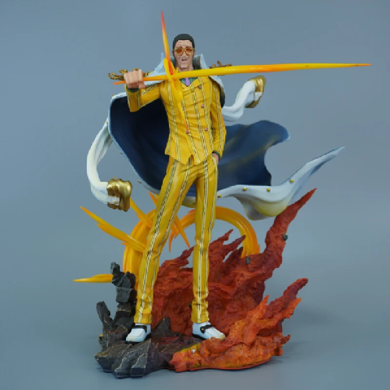 

28cm Lz Three Generals Borsalino Anime Figure One Piece Ornaments Garage Kit Modecan Emit Light Statue Boys Toys Birthday Gifts