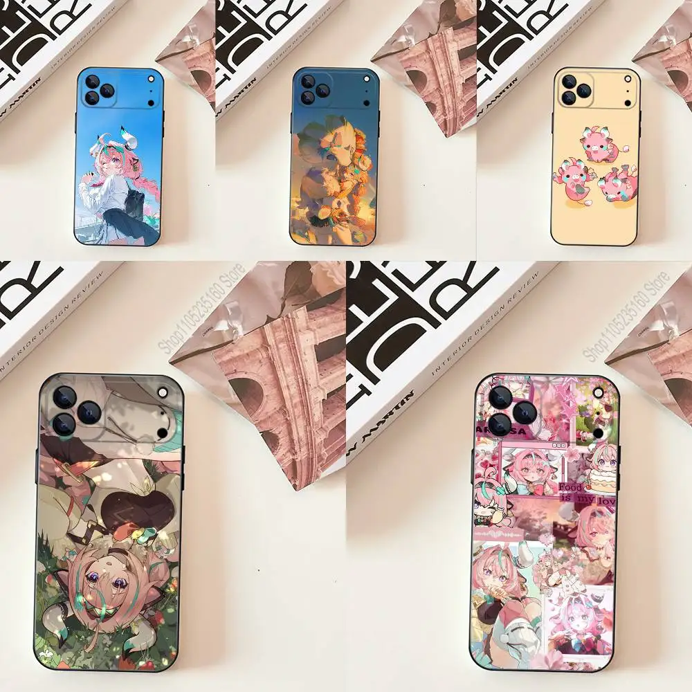 

V-Varesa Genshin I-Impact Phone Case For iPhone 17,16,15,14,13,12,11,Pro,Max,Plus,E,SE4,Air,Mini Black Precise Hole Matching