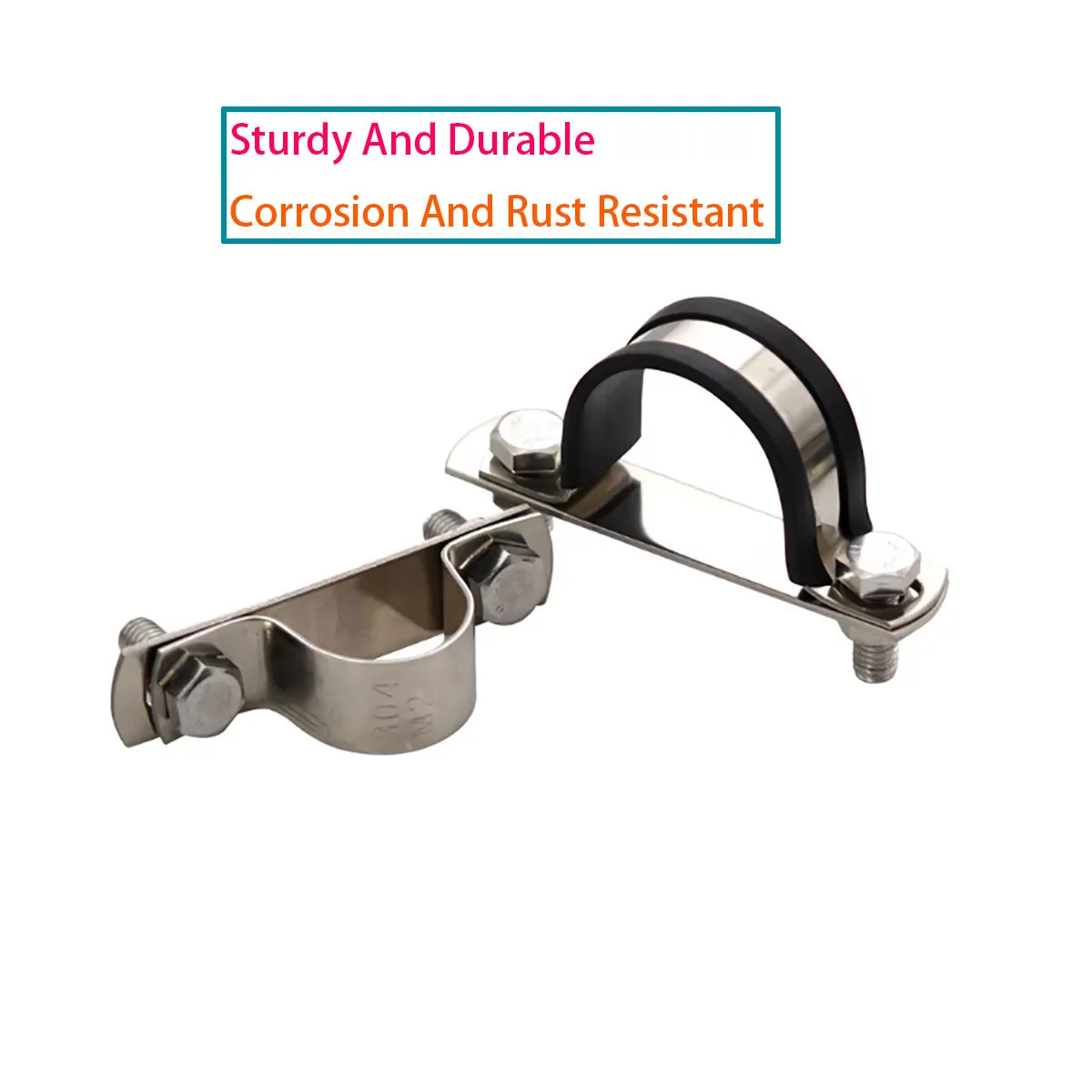 304 SS U Type Pipe Clamp Saddle Clips Thickened Tube Clips Water Pipe Holder Round Tube Fasten Clamp U Bolt Hose Clamp