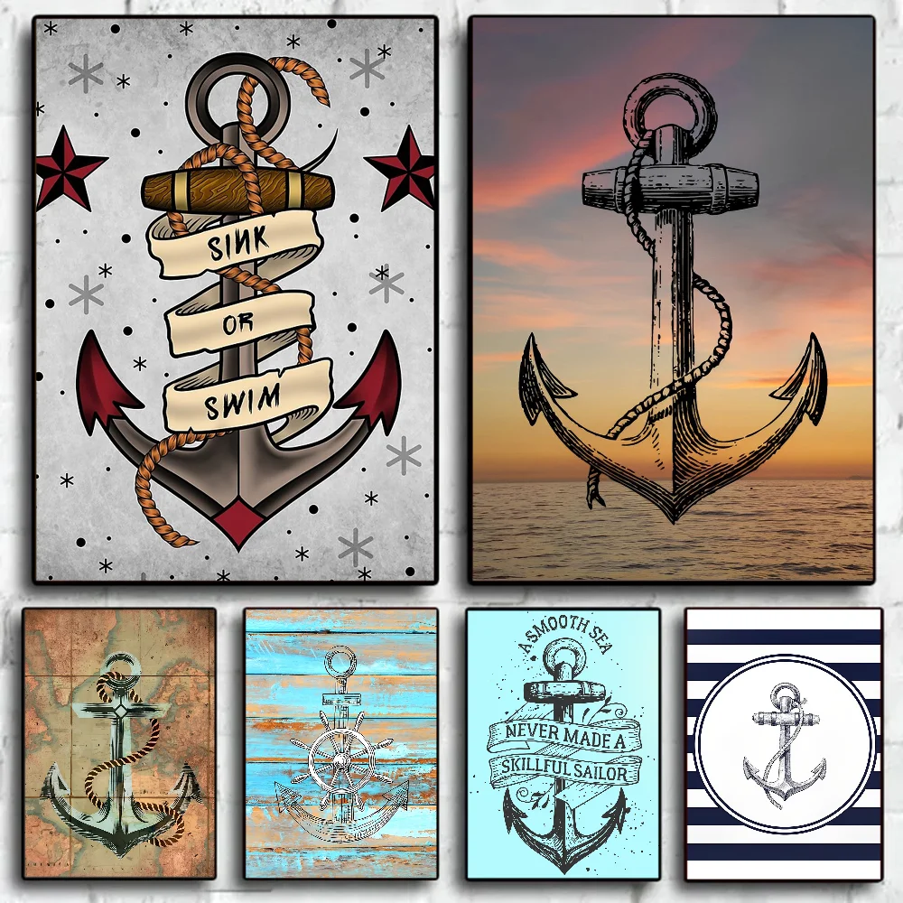 

Anchor Boat Good Quality Prints and Posters Vintage Room Bar Cafe Decor Home Decor