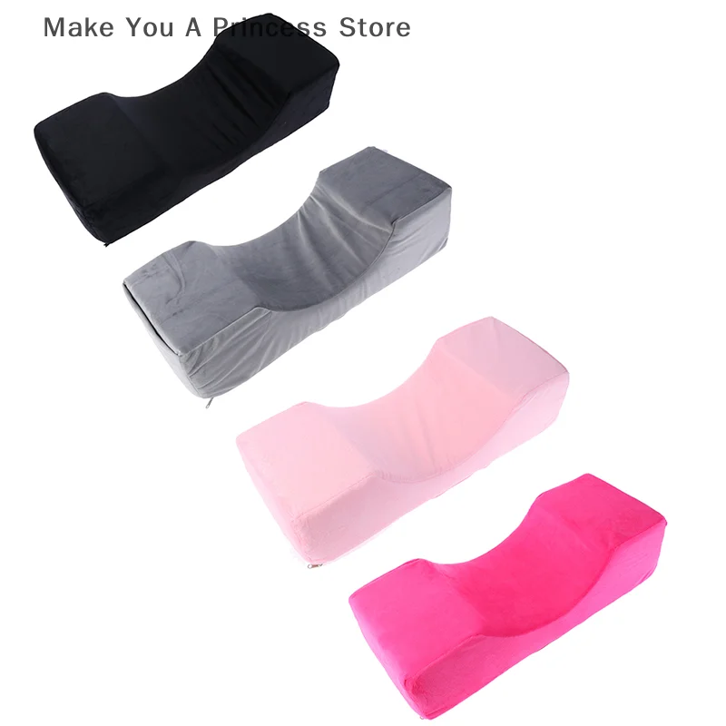 Travesseiro para cílios, suporte para pescoço, travesseiro macio para enxertia de cílios, espuma de memória, travesseiro de extensão de cílios com bolso, salão de maquiagem