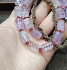 Light Purple Cylinder Beads Mixed Red Round Spacer Beads DIY Multi-loop Bracelet Jewelry Making Supplies