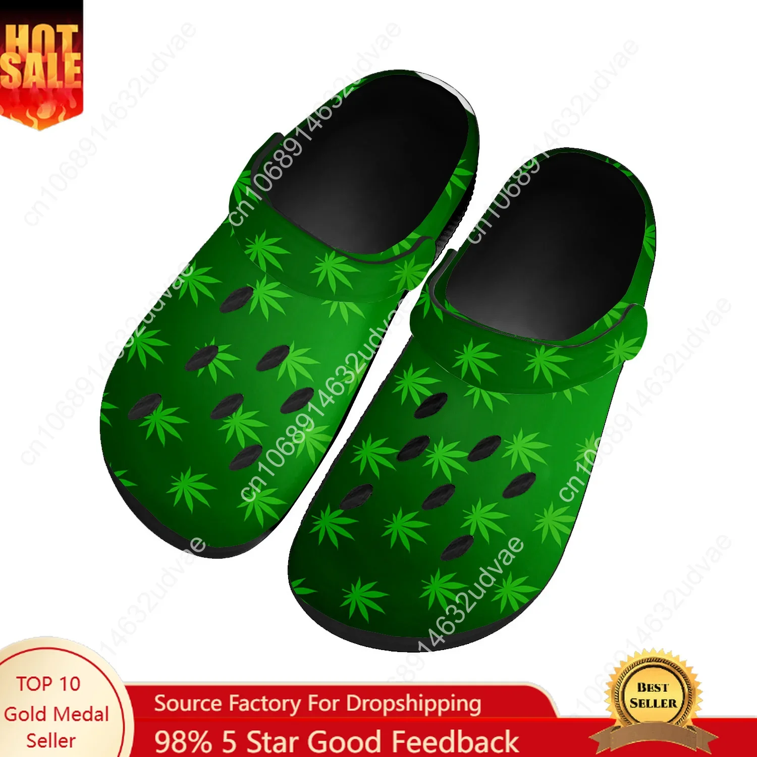 Marijuana Water Shoes Mens Womens High Quality Fashion Home Garden Clogs Customizd Sandals Beach Breathable Hole Slippers