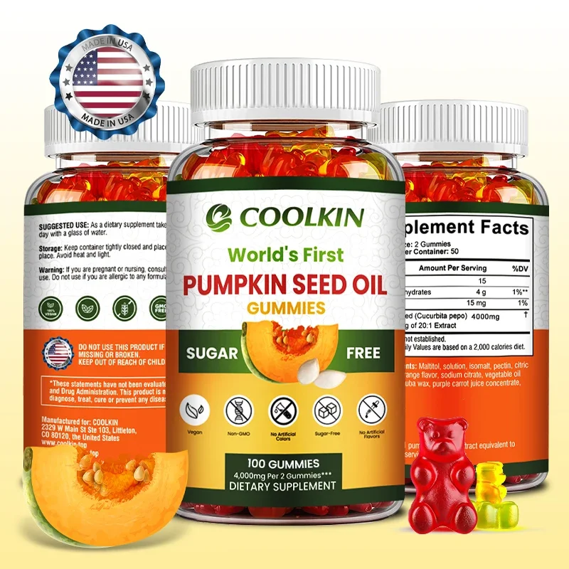 Sugar-Free Pumpkin Seed Oil Gummies (4,000 Mg/serving) Support Hair Growth, Prostate Health, Immune and Urinary Tract SupportCap - Image 2