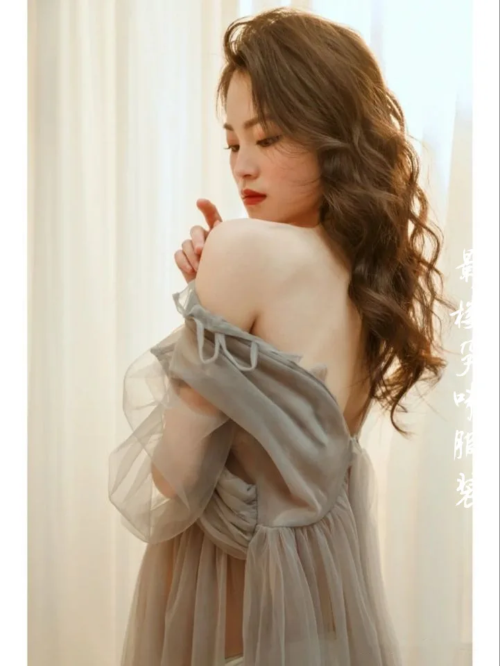 2024 New Summer Chiffon Maternity Photo Shoot Dresses See Through Long Sleeve Pregnant Woman Lace Dress