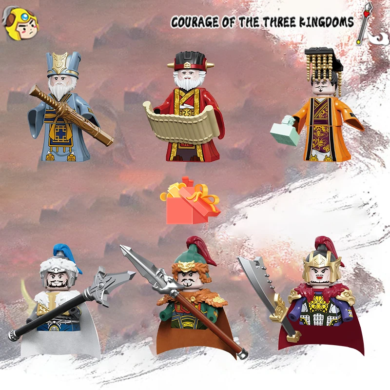 New Chinese History The Three Kingdoms War Fgiure Heroic Soldier Armas Sword Diy Models Kids Blocks Toys Gift Boy Girls Juguetes