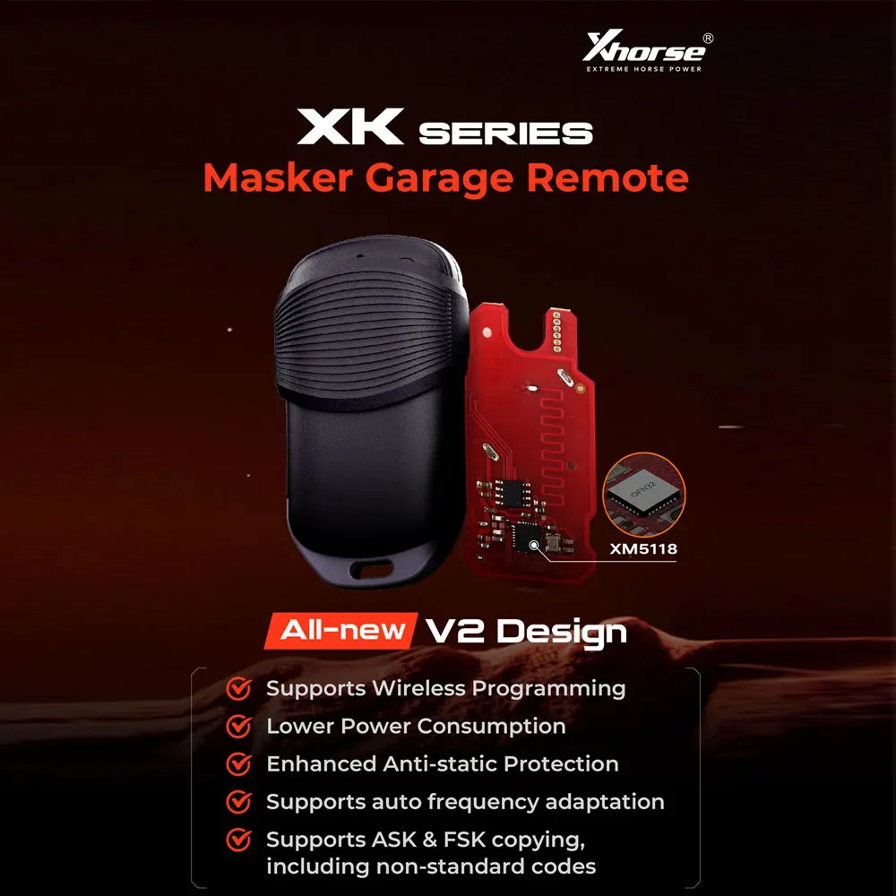 1/2/3pcs Xhorse XKGHG3EN Masker Garage Remote 315 /433Mhz Switch Frequency Support Data Recovery Function for VVdi KEY Tool