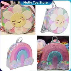 New Genuine Australia Smiggle Laser Flower Rainbow Series Children'S Backpacks Outdoor Schoolbags Cartoon Pink Backpack Gifts