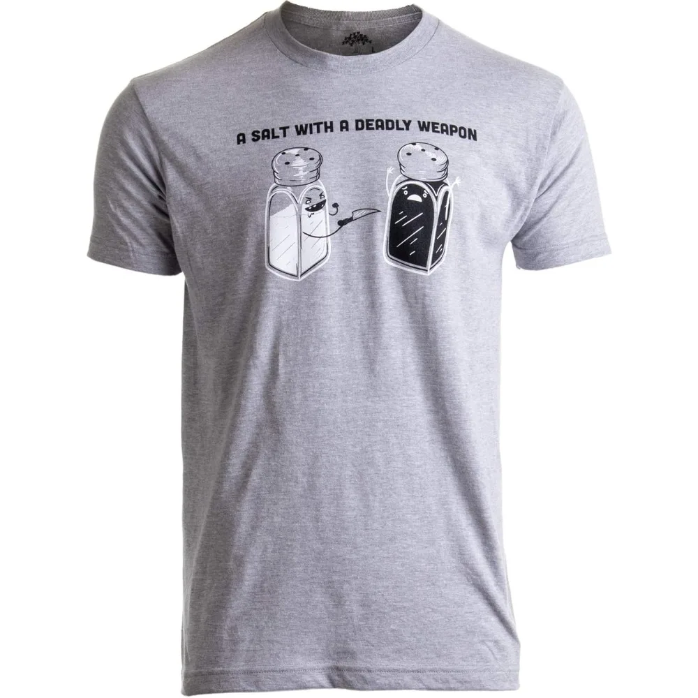 

Соль с смертельным оружием, папа, юмор, забавный каламбур, дедушка, шутка, футболки для мужчин и женщин, летние повседневные летние футболки с круглым вырезом и коротким рукавом