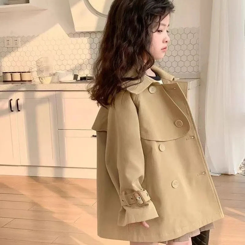 

Fashion Baby Girls' Trench Coat Mid Length Autumn Children's 2026 New British Style Coat Baby Clothing Korean Version Coat 2-8Y