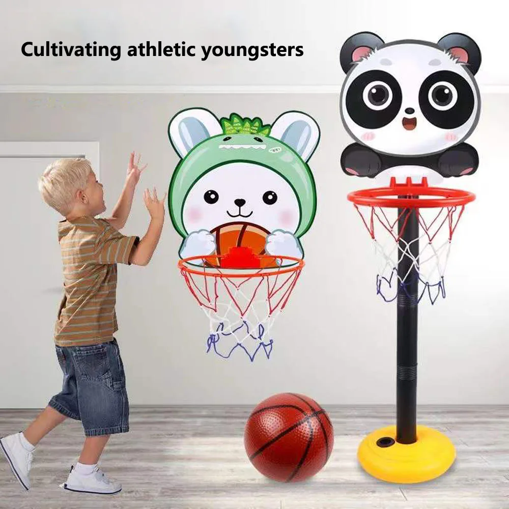 Children Cartoon Creative Animals Basketball Playing Set Outdoor Sport Adjustable Stand Basket Holder Hoop Goal Game Toy For Kid