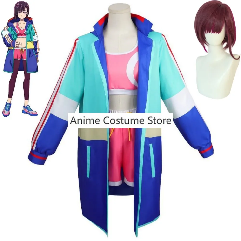 女性のための死んだコスプレ衣装,紫のかつら,セクシー,スポーツウェア,ハロウィーンの衣装,zom 100