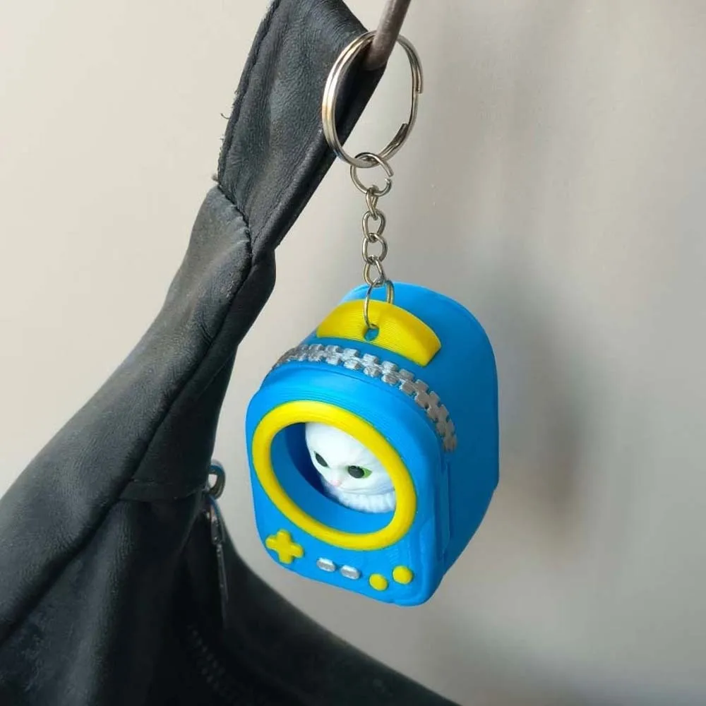 PLA 3D Printed Keychain Vibrant Shades Rigid Shell Mini Backpack Pendant Vivid Lightweight Build Micro Kitten Bag Bag Hanging