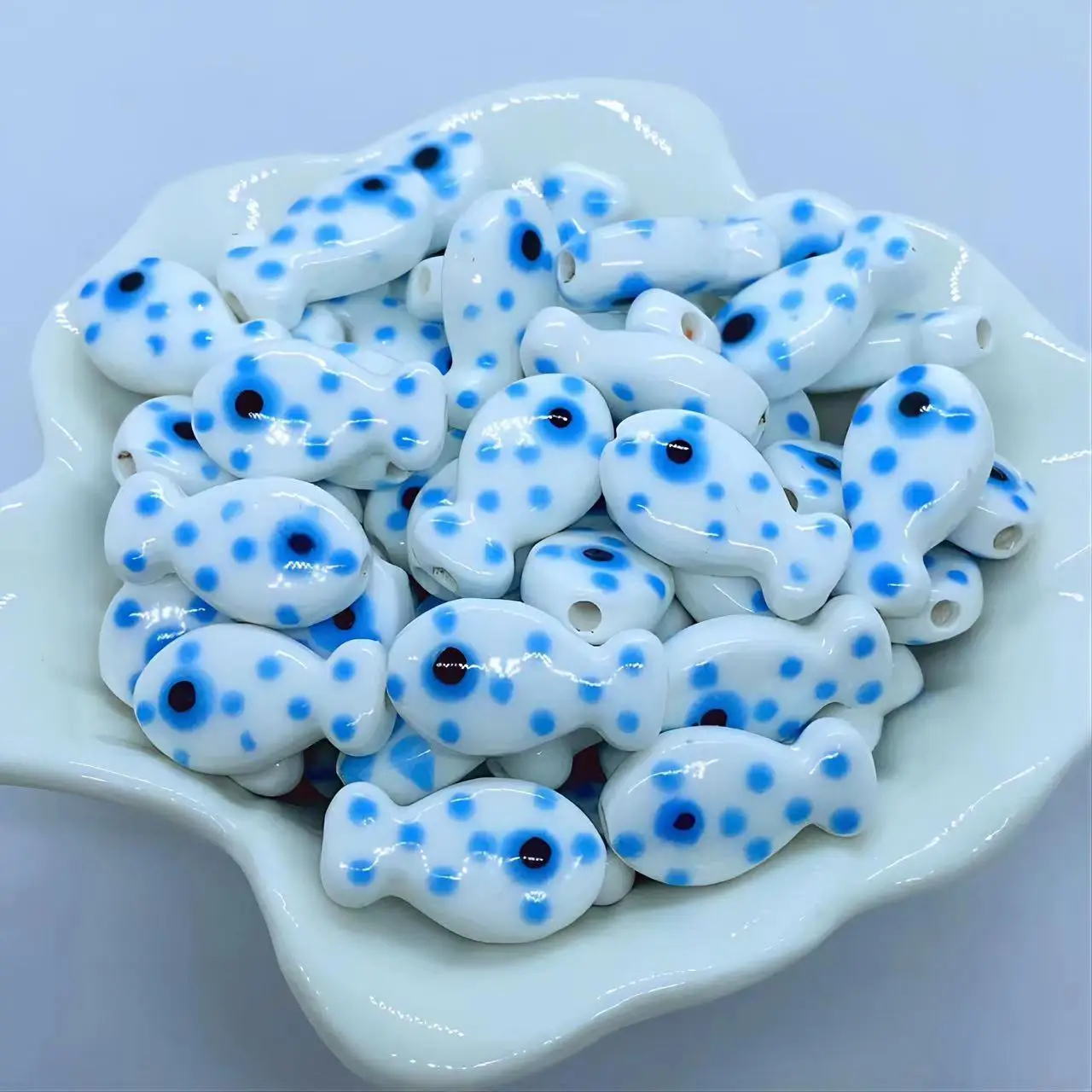 10pcs 11x18MM Fashion Fish-shaped Ceramic Beads For Jewelry Making DIY Bracelet Necklace Porcelain Beads Jewelry Accessories