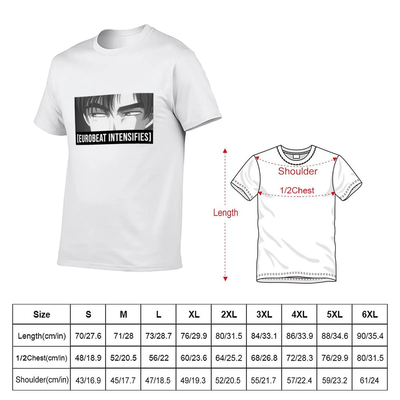 Eurobeat Intensifies T-Shirt Fashion Casual Short Sleeve Top