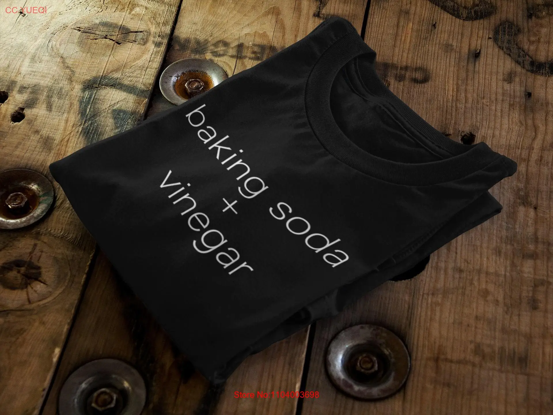 Baking Soda Vinegar T Shirt Chemistry Joke Science Humor Apparel Geeky for Nerds Fun Top long or short sleeves