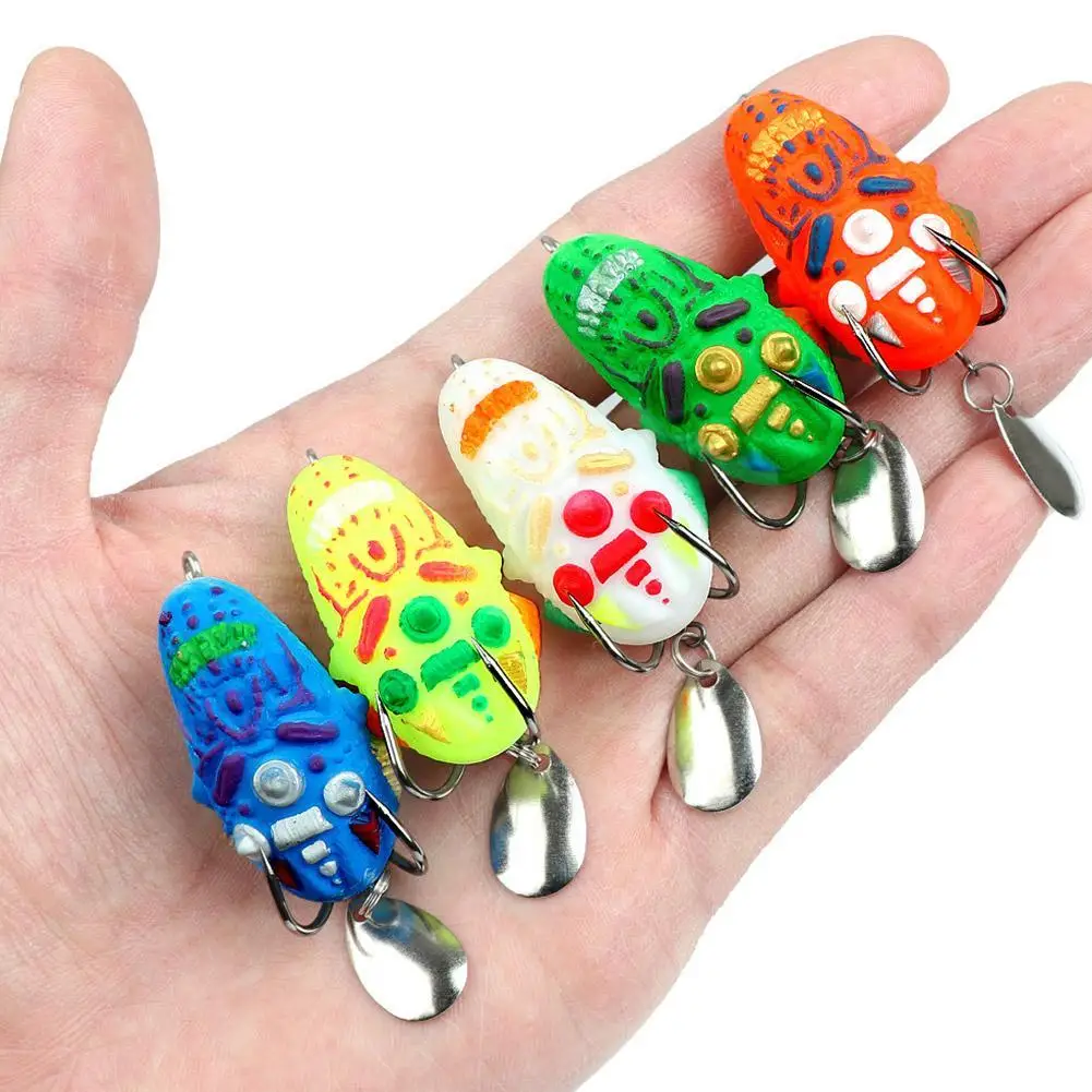 

Mini Frog Soft Bait 4cm 4.7g Double Hide Hook Fishing Lure Bionics Sequin Frog Bait Artificial Lifelike Thunder Frog Lure