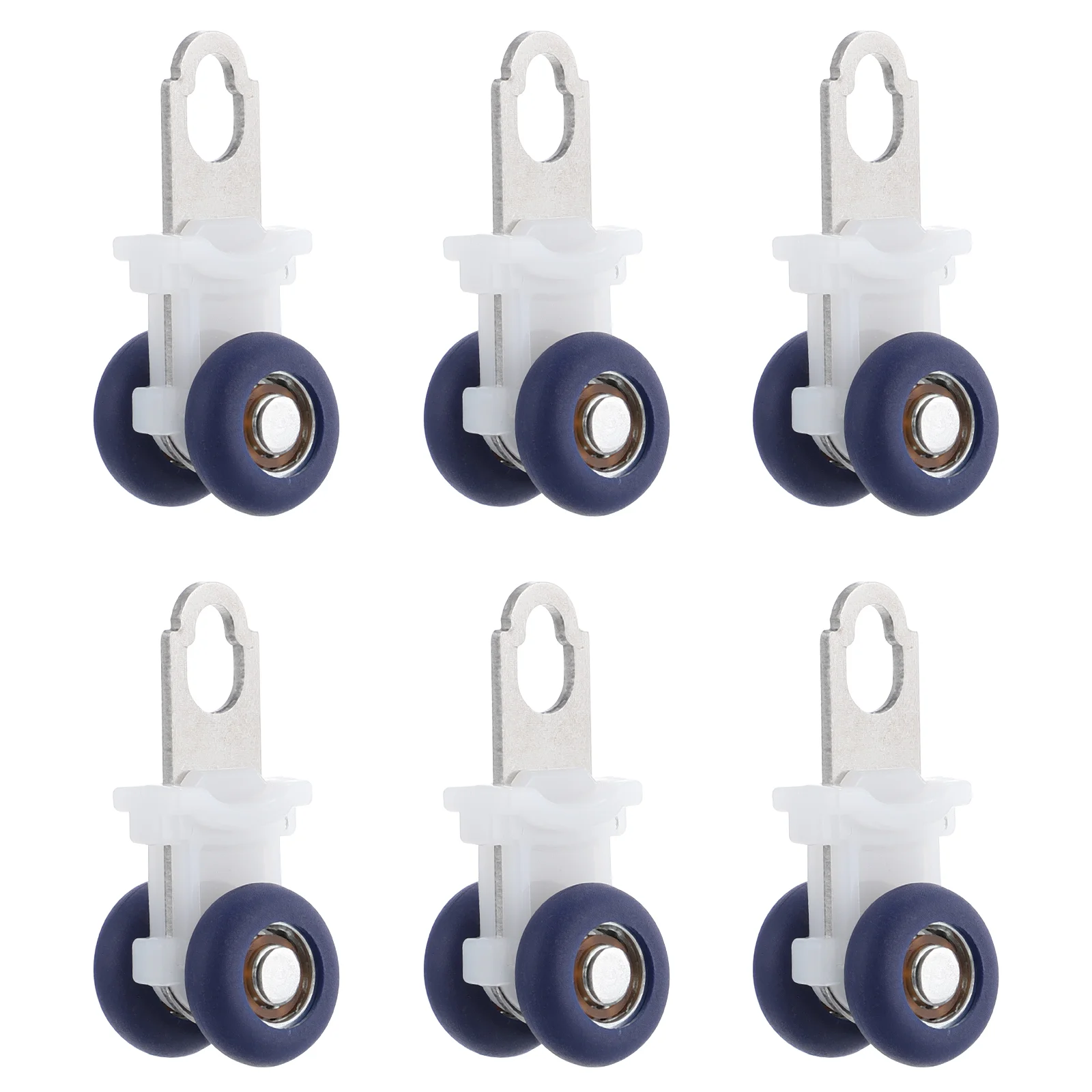 6 Pcs Track Pulley Curtain Rollers Wheel Curved Shower Rod Runner Pole Glider Carrier Bracket