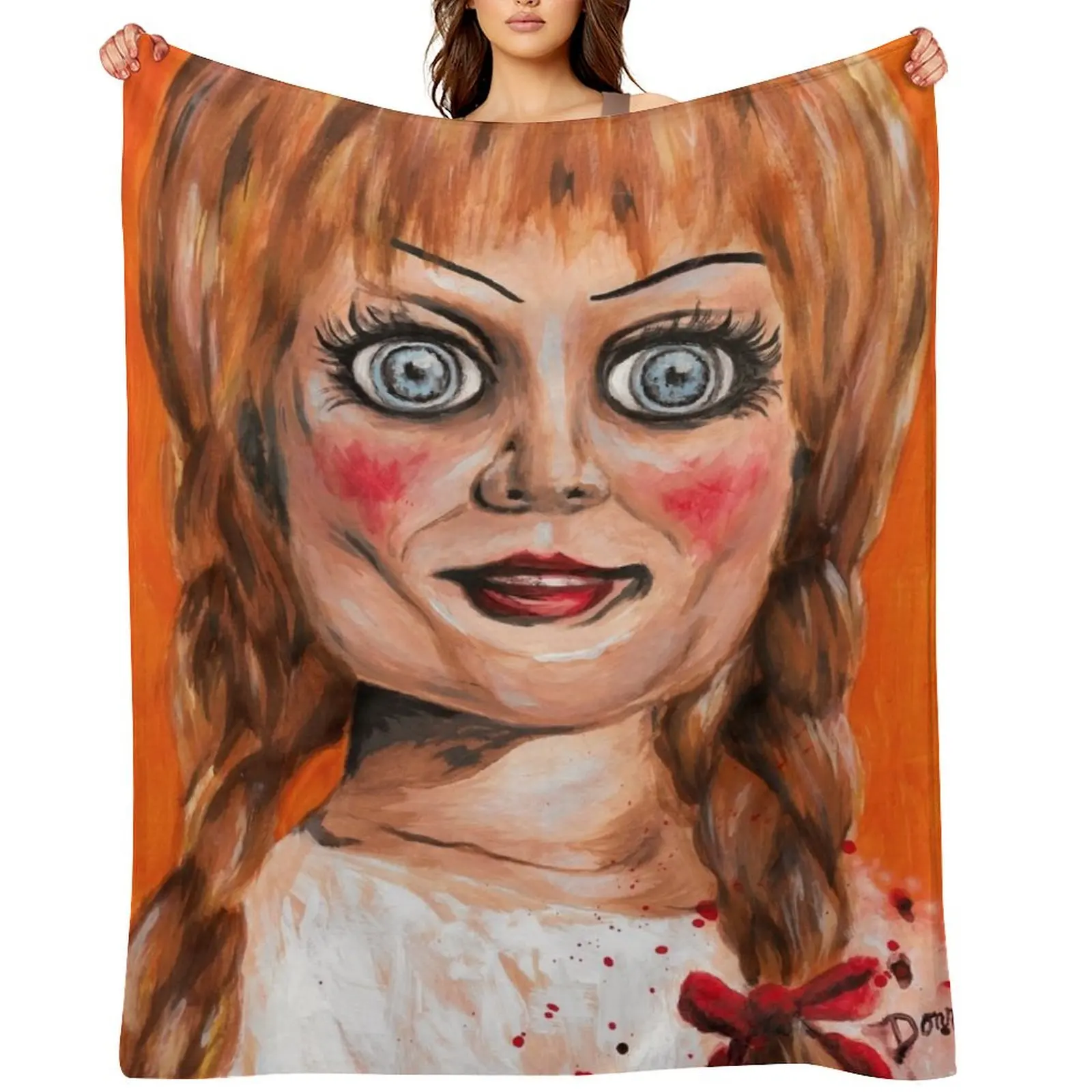 

Annabelle Horror Doll Throw Blanket Beautifuls Sleeping Bag Nap Beach Blankets