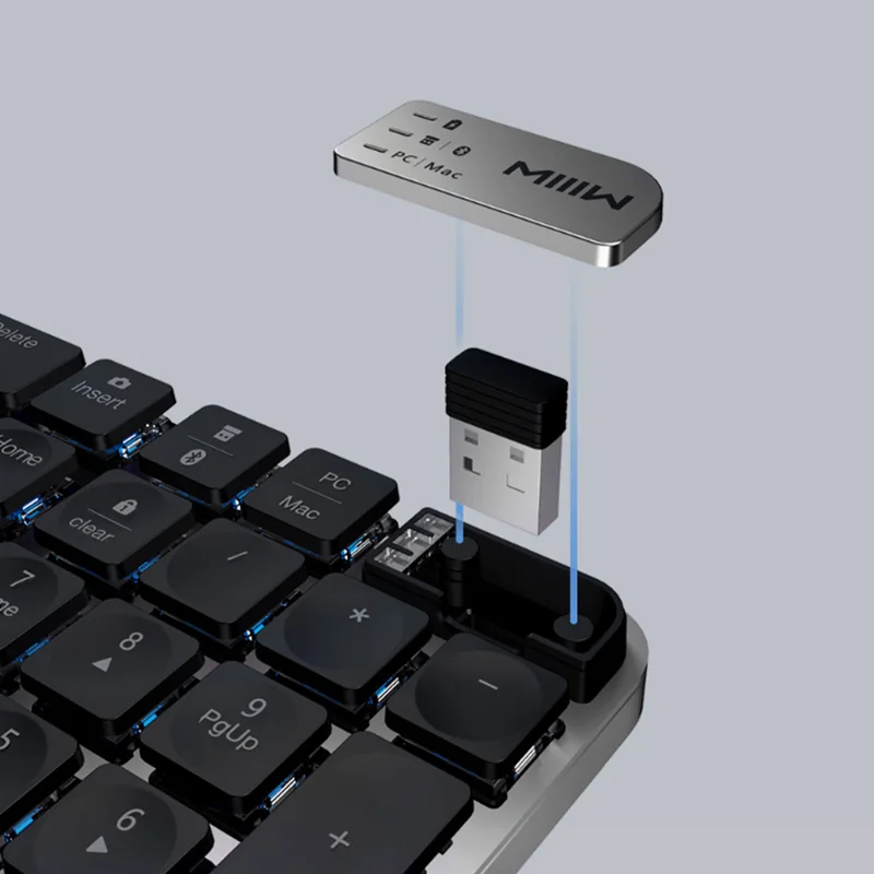 MIIIW Wireless Keyboard K10 Dual-mode Low-profile Ultra-slim Mechanical Keyboard Pro Bluetooth&2.4GHz Office & Game Rechargeable