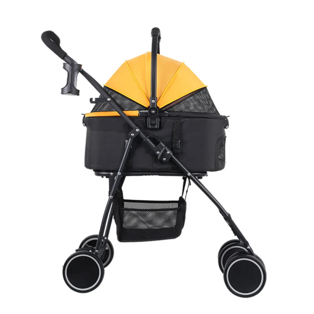 

Detachable Dog Stroller Load Bearing 15kg Lightweight Folding Pet Stroller Four-wheeled Pet Trolley Cat Stroller Pet Carrier