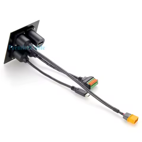 D-Type XT60 Panel Mount Extension Cable XT60 Male to Female Convertor Cable XT60 Pass Through Flange Cable XT60 Coupler Socket