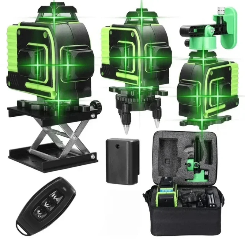 4D16 Lines Green Light Advanced Laser Level Optical Instruments Vertical and Horizontal Site Measuring Laser Instrument Inclined