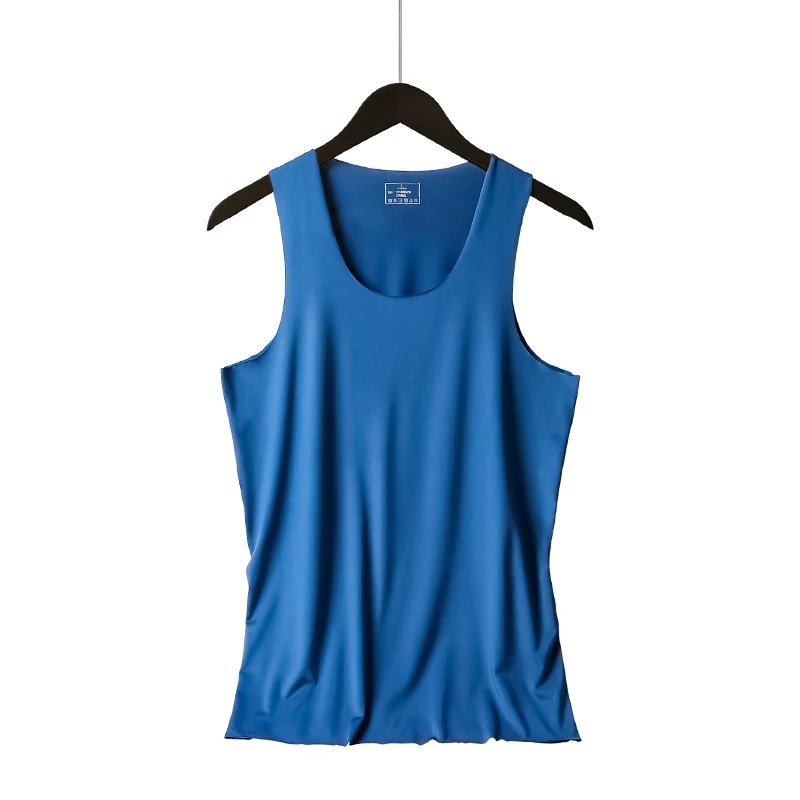 Men's Vest, Ice Silk, Seamless, Fitness, Summer, Slim Fit, Tight-Fitting, Breathable Underwear, Youth Sports, Sleeveless Undershirt image 2