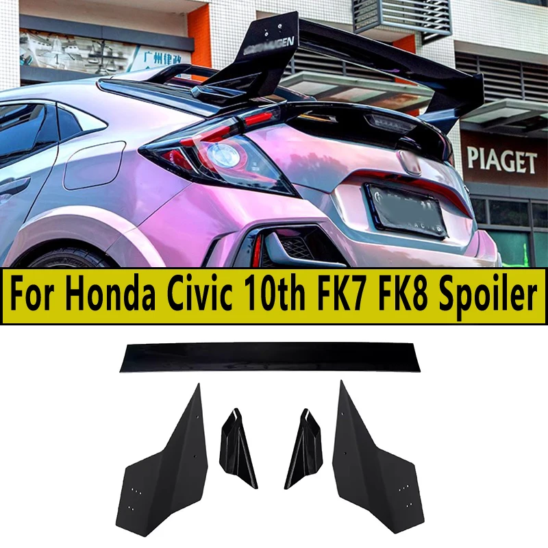 

For FK7 Hatchback Civic Modified Mugen1:1 Spoiler Big Tail Ten Generation Civic Punch-free JDM tail FK4 SI Aluminum Accessories