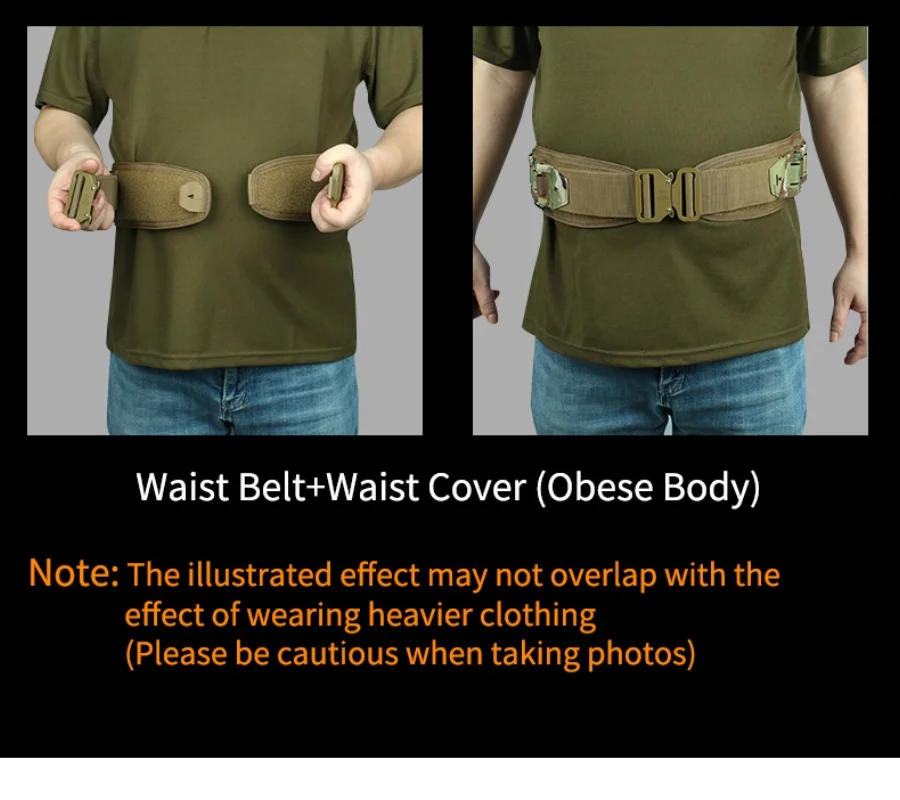Tactical Belt 3 IN 1 Laser Cut Quick Release Buckle MOLLE Combat Shooting Belt with Inner Belt & Back Support Pad image 5