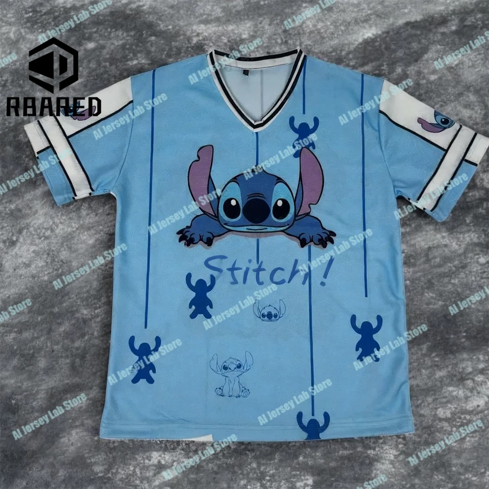 

2025 New Summer Vintage Stitch 3D Print Football Jersey Sport Oversize Special Edition V-neck Fashion Tshirt Adult_kid