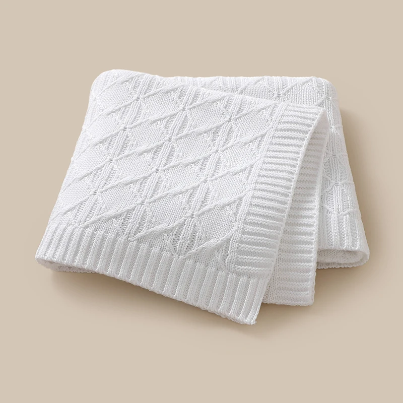 Infant Baby Decke Baumwolle Stricken 90*70CM Kleinkind Swaddle Wrap Weiche Plaid Neugeborenen Jungen Mädchen Bettwäsche Quilt Fashion Solid schlafsack