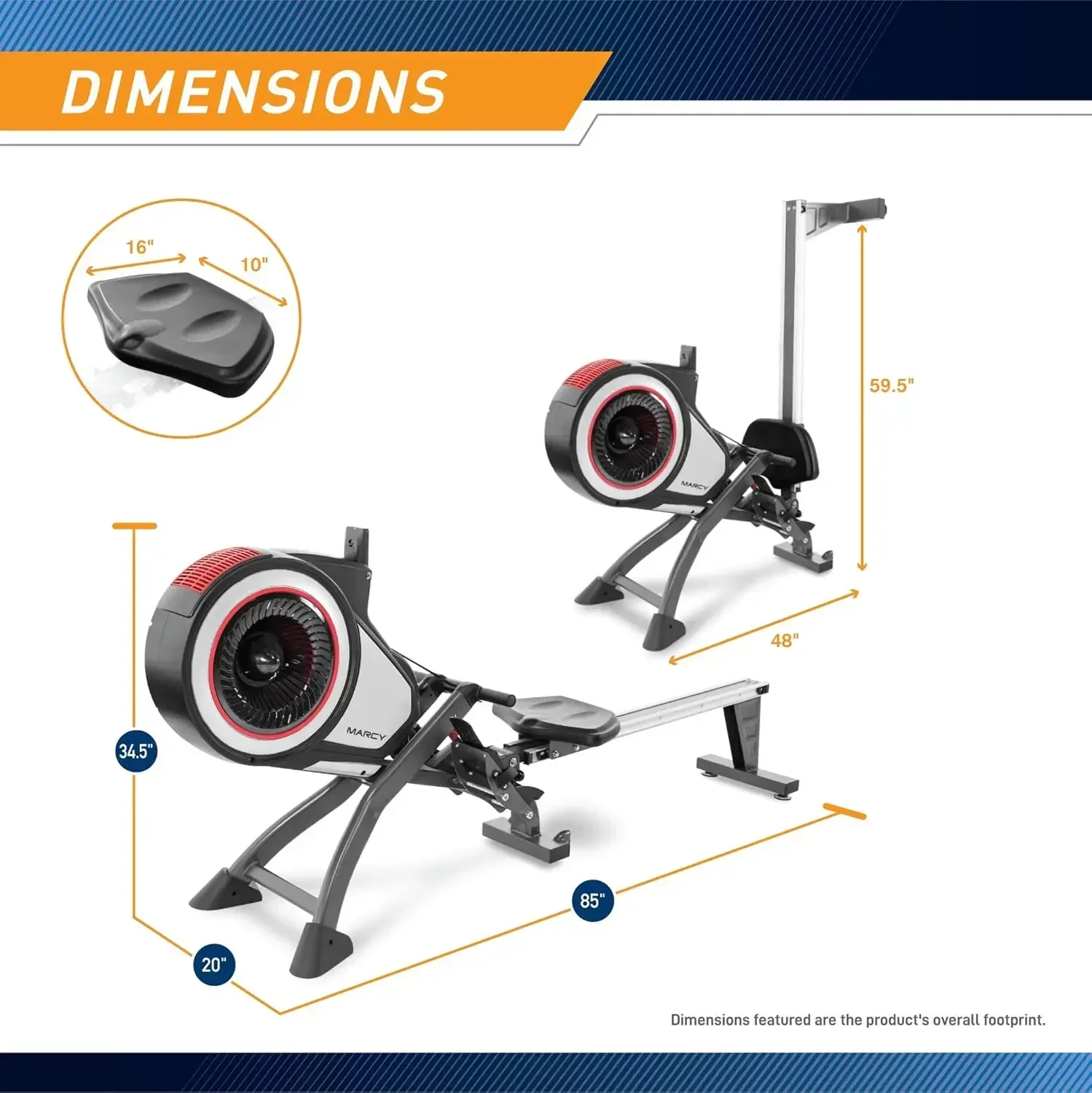 Resistance Rowing Machine with Transport Wheels