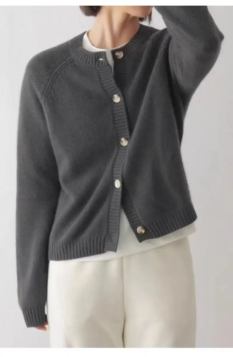 

Autumn and winter loose coarse needle lazy knitted cardigan sweater versatile casual coat wool