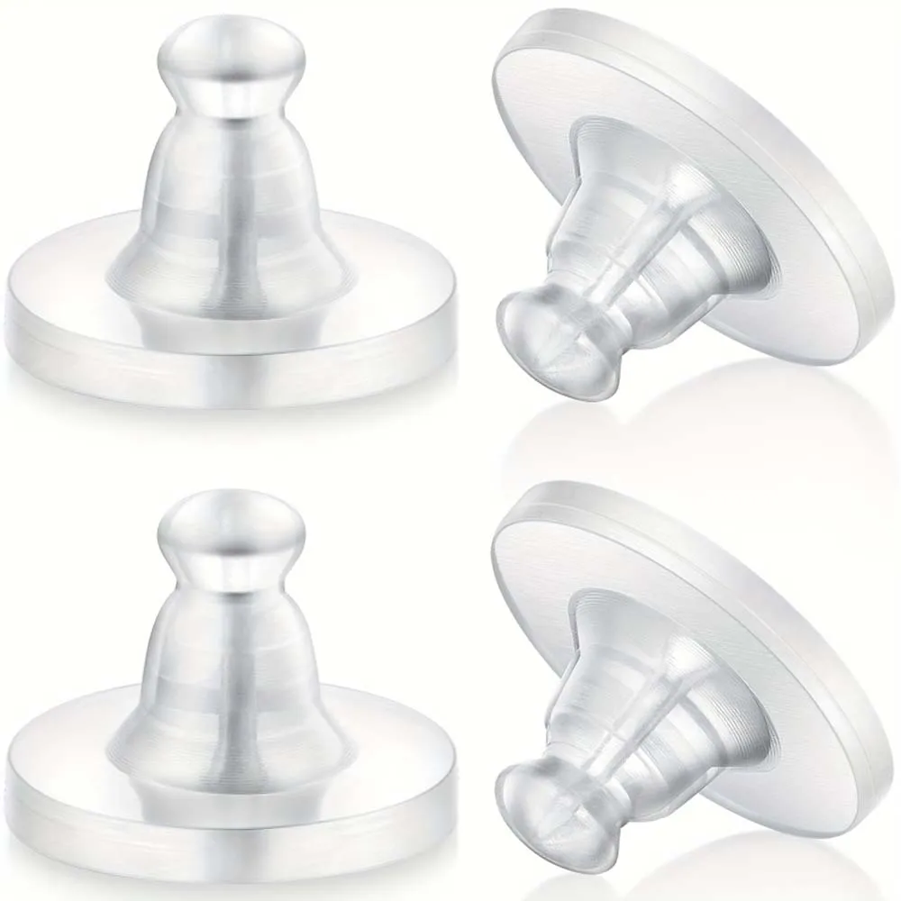 Earring Backs Silicone Clear Rubber Safety Stoppers Soft Clutch Ear Locking with Pad Hypoallergenic Replacement Stoppers Y2K