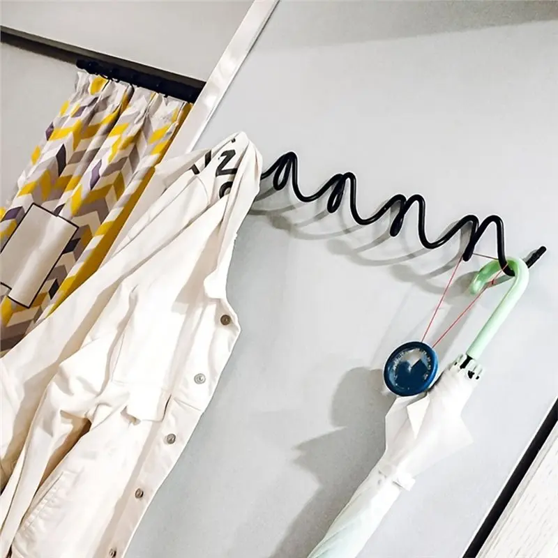 Wavy Design Wall Mounted Coat Rack Modern For Home Organization Hanger Storage Rack For Hotel Store Decoration