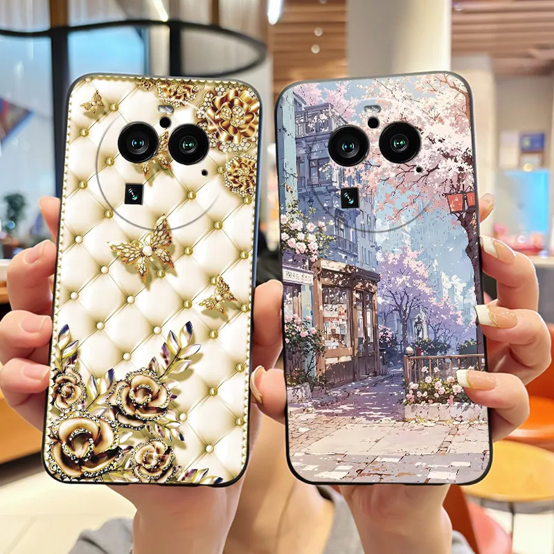 Capa de telefone para lg k10 2018/k11 2018/k11 plus capa preta de silicone macio viral novo design padrão flor selvagem invólucro