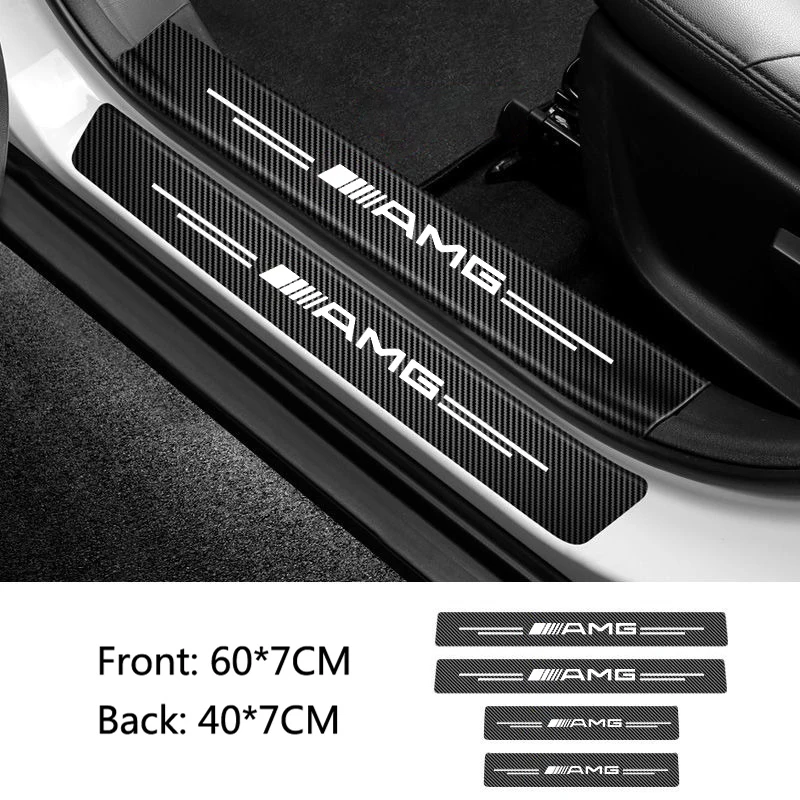 Car Threshold Strip Carbon Fiber Auto Trunk Protection Sticker For Mercedes Benz AMG C200L GLC C200 W205 W211 W204 Accessories