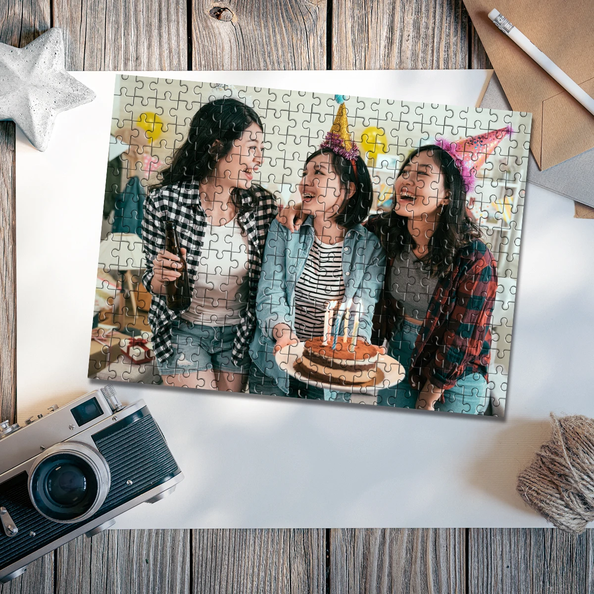 35/300/500/1013 Buah Puzzle Foto Kustom Yang Dipersonalisasi Foto Pertemuan Keluarga Mainan DIY Dekorasi Hadiah Koleksi Hadiah Natal